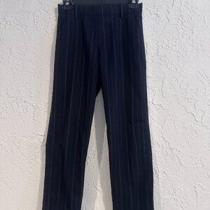 Uniqlo Women’s Navy Pinstripe Pants Elastic Waist Size S Japan